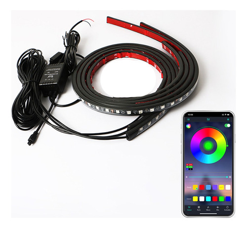 Tira Led Rgb Para Piso Del Carro Manejo Control Remoto O App