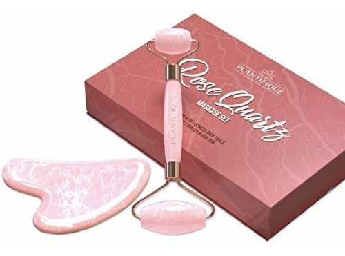 Rodillo De Jade Rosa De Cuarzo Certificado Kit De Belleza An