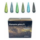 Gama Gel Uv Para Uñas Efecto Diamante Galaxy 6 Piezas 10 Ml