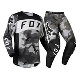 Conjunto Motocross Fox 180 Bnkr Camu Adulto Solomototeam