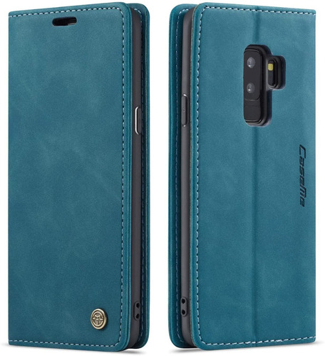 Funda Para Samsung Galaxy S9 Plus, Azul/billetera/cuero