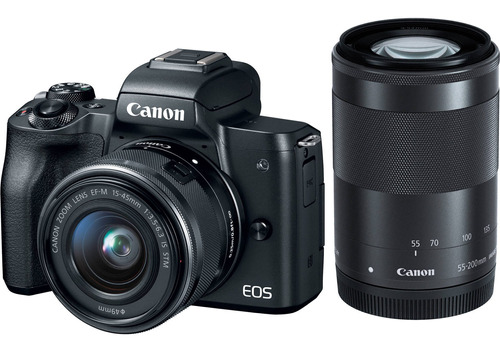 Canon Eos M50 Mirrorless Digital Camara Con 15-45mm And 55-2
