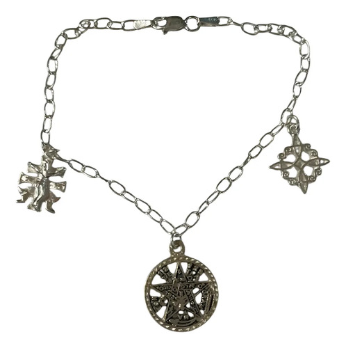 Pulsera Triple Protección En Plata Ley .925 - 2 Opciones
