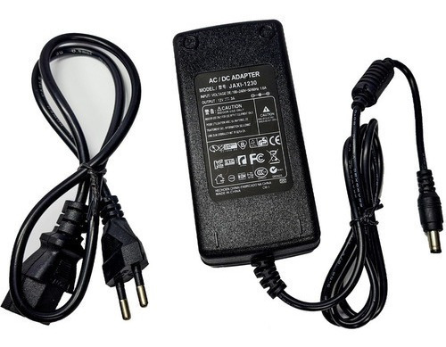 Fonte Adaptador Dc 12v 3a Ac - 100-240v Preto 