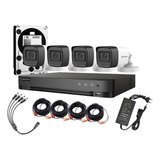 Kit 4 Camaras 1080p Dvr 4ch 4bala + 1tb Video Hikvision