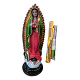 Virgen De Guadalupe Figura Religiosa  Incluye Vela 