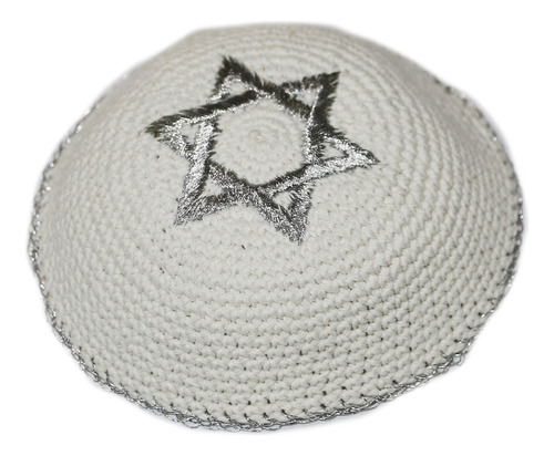Kipa Judaico Crochê Estrela De Davi /original De Israel