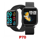 Relógio Smarthwatch Digital Inteligente P70 C/ 2 Pulseiras Cor Da Caixa Preto Cor Da Pulseira Preto