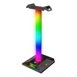 Soporte Para Auriculares Rgb Gaming, Doble Puerto Usb, Tira