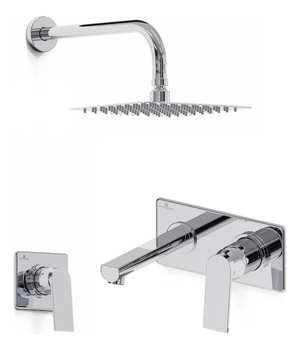 Griferia Combo Baño Ducha/lavatorio De Pared Hidromet Raptor