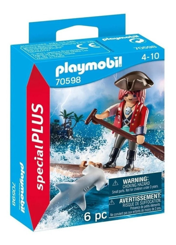 Playmobil Special Plus - Pirata Con Balsa Y Tiburon - 70598