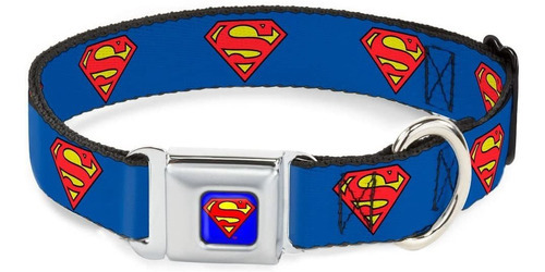 Buckle-down 9 - 15 Superman Shield Azul Perro Collar, Multi