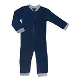Mameluco Pijama Termica De Microfibra Para Bebe Azul