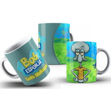 Caneca Xícara Bob Esponja - Lula Molusco - Porcelana 325ml