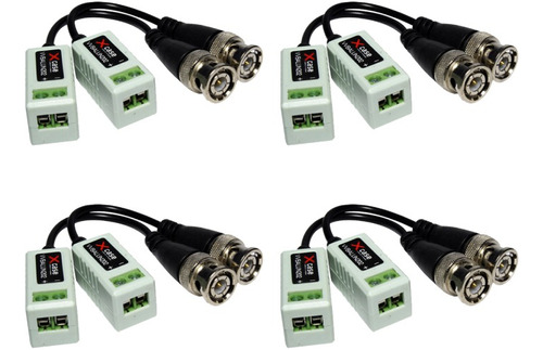 Balun Transceptor De Video Hd Cctv Utp 4mp Kit De 4 Pares