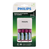 Kit Carregador Mais 4 Pilhas Aaa 2450 Ma Philips Bivolt