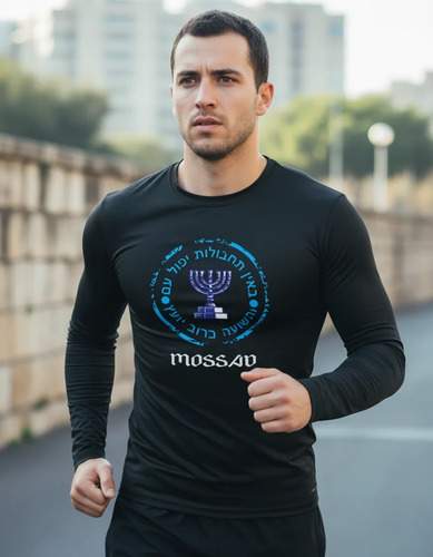 Camiseta Manga Longa Soldado Tropa De Elite Mossad Israel