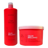 Kit Shampoo 1 Litro + Mascara 500ml Wella Brillance  P/entg