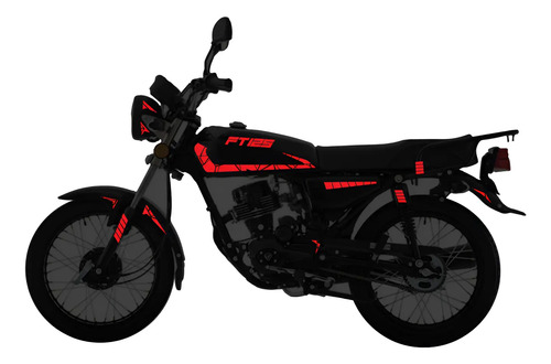 Kit Stickers Reflejantes Para Tapas De Moto Italika Ft125