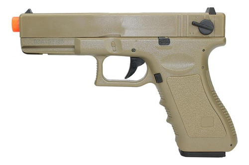 Pistola De Airsoft Eletrica Glock G18c Tan - Calibre 6,0 Mm