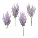 Floroom Lavanda Morada Artificial, 4 Arbustos, Flores Lilas