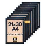 Kit 10 Moldura Quadro 21x30 A4 Diploma Certificado Com Vidro