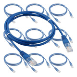 10 Cabo De Rede 2 Metro Patch Cord Azul Cat5e Modem Roteador