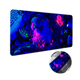 Mouse Pad Gamer Cyber Punk Várias Cores Neon Brilhante 3d #3