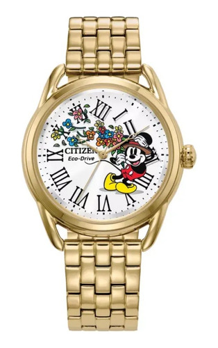 Citizen Disney Minnie With Flowers Fe7093-57w .... Dcmstore Color De La Correa Dorado