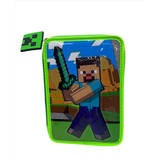 Cartuchera Canopla 1 Piso Minecraft + Set Escolar Cresko