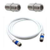 Kit 2 Unidades Emenda F Fêmea X Fêmea 1 Cabo Coaxial 2 Mt