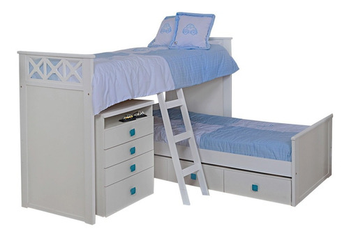 Cama Superpuesta Cucheta Rinconera Mdf Laqueada Infantil