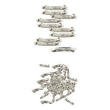 Clips De Cabellero Francés Barrette Metal Plata 4cm Y 8cm -