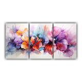 180x90cm Set 3 Canvas Abstracto Belleza Natural Acuarelas Fl