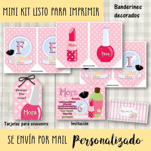 Mini Kit Imprimible Maquillaje Mod.1 Make-up Cumple Spa