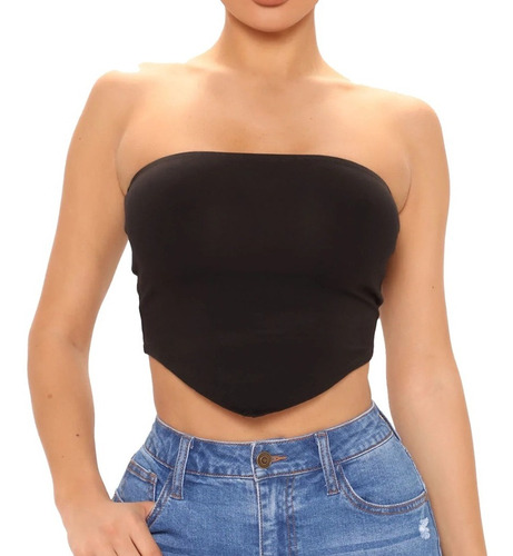 Blusa Crop Top Casual Modelo Edecan Tiktok Elegante Mod D4 