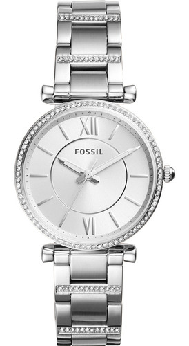 Reloj Original Fossil Carlie Es4341 Para Dama Plateado