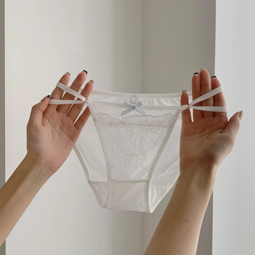 Bragas De Encaje Transparente Con Aberturas Altas Para Mujer