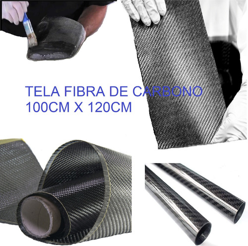 Tela Fibra De Carbono Real 100cm X 120cm 3k Sin Resina Omova