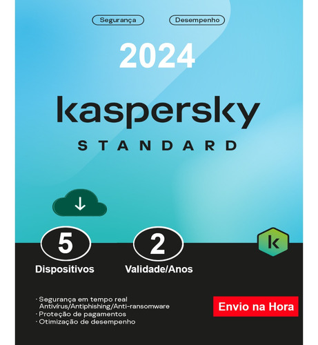 Kaspersky Antivírus Standard 5 Dispositivos 2 Anos