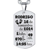 Collar Dije Recuerdo Mamá Papá Familia Datos Bebé Nacimiento