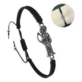 Pulsera Manilla Tejida Ajustable Santa Muerte Hombre Mujer