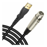 Cable De Microfono  Xlr A Usb, 3 Pies/negro
