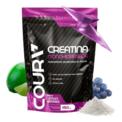 COURA Creatina Monohidratada en polvo 450g - Creatina Gym - Suplemento Deportivo Sabor Lemon-Berries 75 porciones - Aumenta la Fuerza y Resistencia - Ideal para Entrenamientos Intensos - Sin Gluten | Meses sin interés