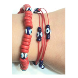 Pulseras Mujer/hom Ojo Turco  Hilo Rojo Envidia O Mal De Ojo