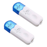 Kit 2 Pz Transmisor Usb Adaptador Bluetooth Receptor 3.5mm 