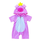 Macacao Infantil Kigurumi Verao Fantasia Pijama Porquinho 