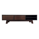 Rack Mueble Tv Modelo Minimalista Madera 160cm Negro