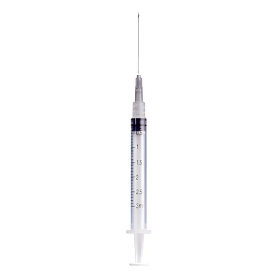Jeringa médico descartable 3 mL Nipro 22g con aguja en pack de 100 x 1u | Envío gratis