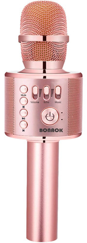 Micrófono Inalámbrico Bonaok, Q37, Champagne, Para Karaoke